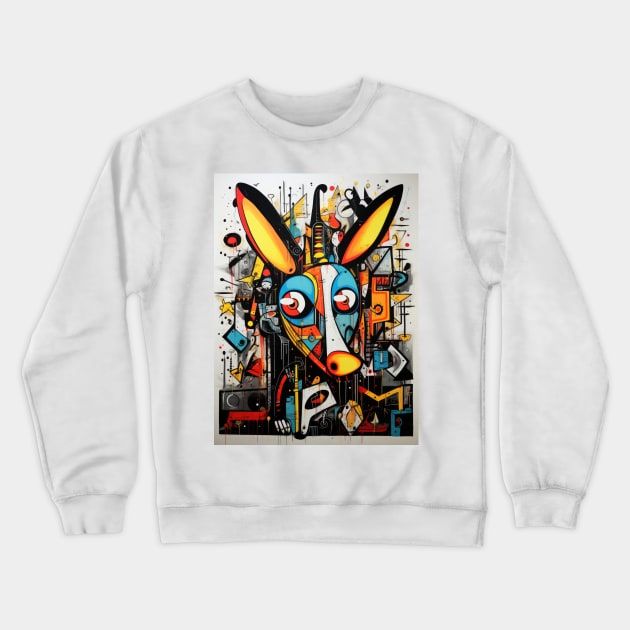 Cartoon Aardvark Graffiti #1 Crewneck Sweatshirt by Chromatic Fusion Studio